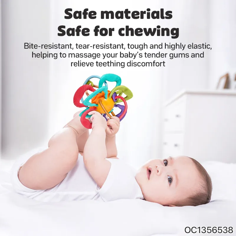 Easy Grip BPA Free Baby Goods Product Silicone Teething Soft Activity Cube Gift Box Set Newborn Soft Sensory Toys Chewing Teether for Baby