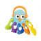 Baby Hand Guard Teether Food Grade Silicone Chew Montessori Sensory Rattle Toy for 0-6 6-12 Months with Matching Shape Blocks