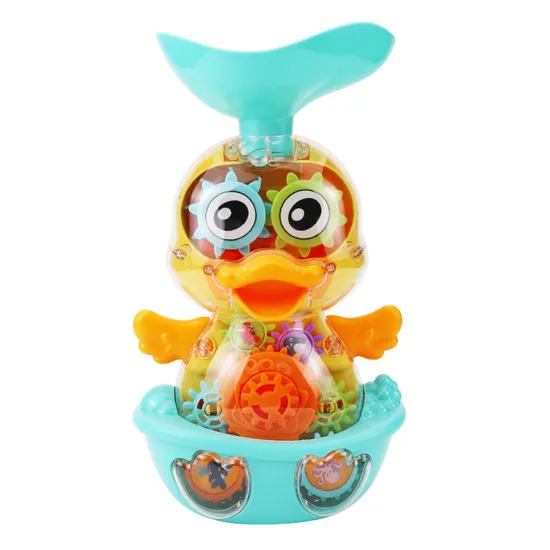 Transparent Gear Duck Baby Shower Head Gift Set Sprinkler Bath Toys Bathtub New Bath Toys