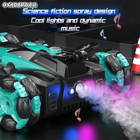 Wholesal LED Lighting Hand Gesture Sensing Remote Control 6 Wheels RC Drift Stunt Car with Music