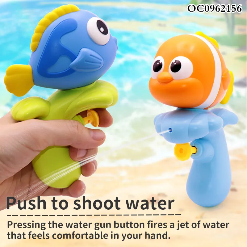 Wholesale New Small Fish Shooting Plastic Pressure Water Guns Summer Toy Water Gun for Kids