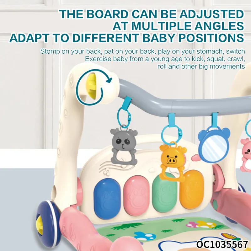 Educational Baby Gym Mat Cotton Baby Play Mat Musical Safety Portable Sensory Play Mat for 6-12 Months