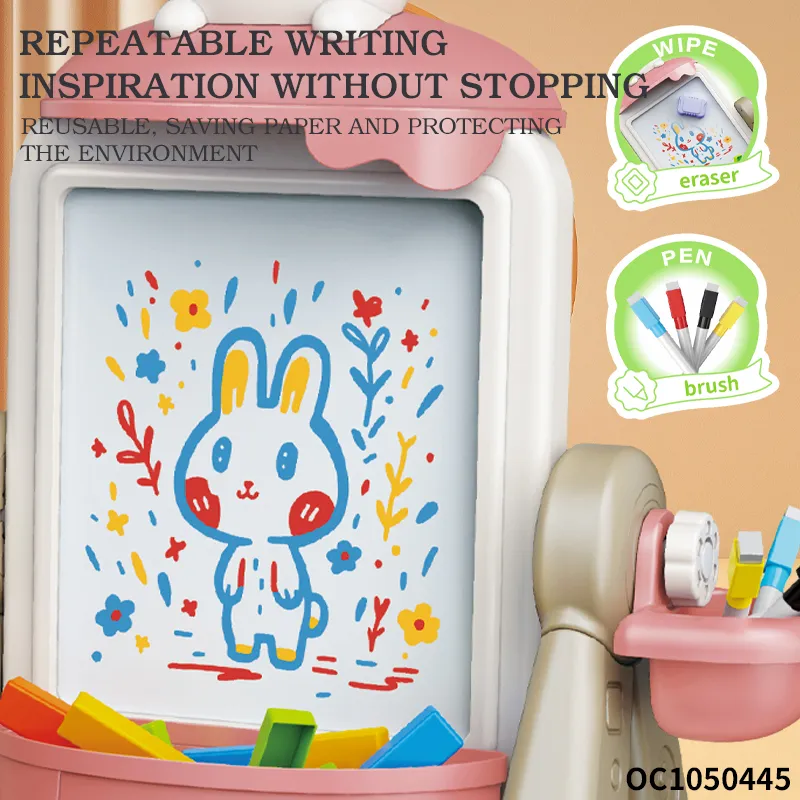 Custom Early Education Brain Development Colorful Toddler Double Sided Toys Drawing Block Puzzle Board DIY Color Geometric Game