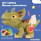 Children Triceratops Electric Toy Dinosaur Model Moving and Can Walk Battery Operated with Night Light and Sound for Kids