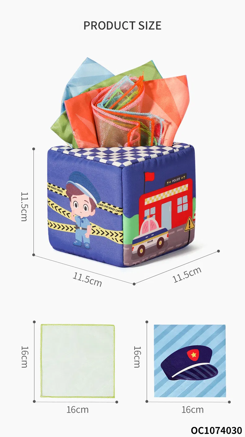 New Products Customization Education Learning Soft Fabric Cloth Books Baby Tissue Box Montessori Sensory Toy for 0-6 6-12 Month