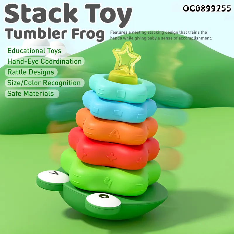 Hand Eye Coordination Stacking Rings Blocks Game Roly-Poly Baby Toys 1-3 Years