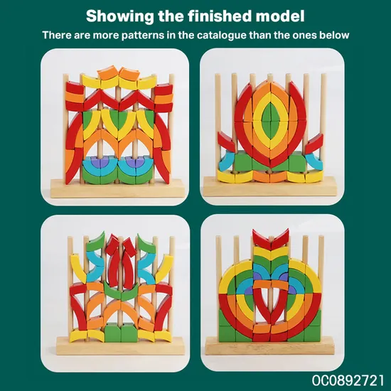 Toys Wooden 3D Puzzle Montessori Rainbow Stacking Blocks Tower Game Toys Children