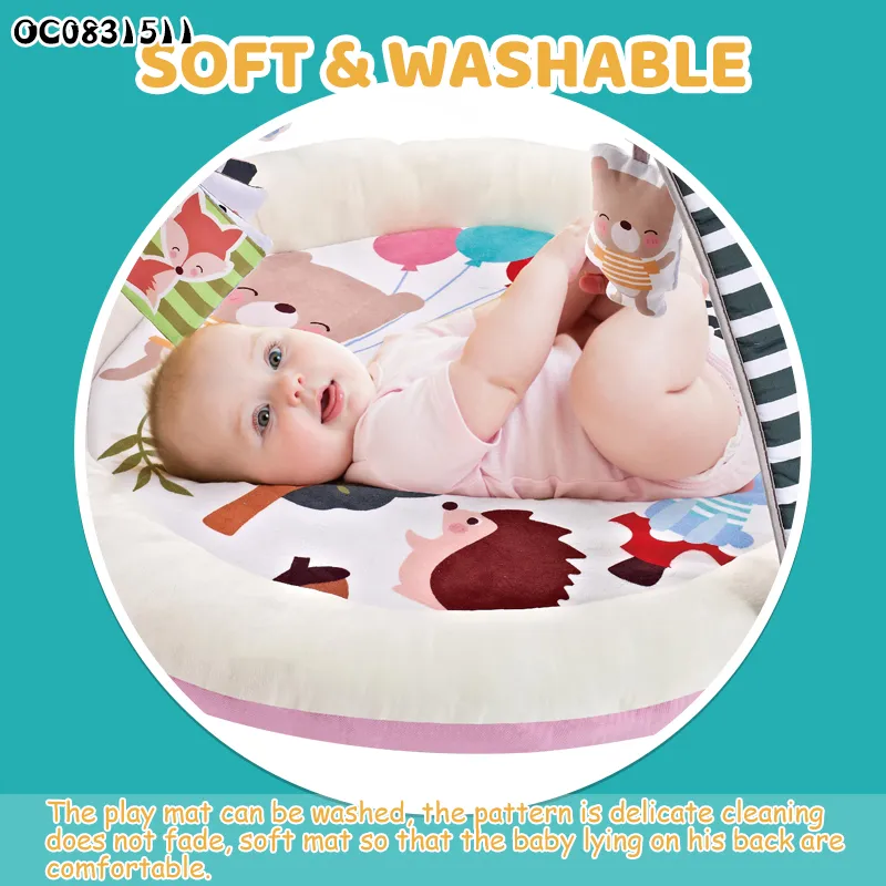 Hot Selling Baby Musical Hanging Rattle Toys New Born Soft Safe Cotton Baby Blanket with Cloth Book