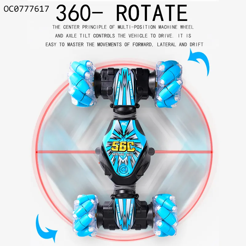 4WD Radio Controlled Racing Car Control Stunt Twist with Music Light Wholesale Remote Control Toy Car