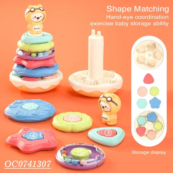 New Stacks of Circles Silicone Stacking Ring Stem Learning Other Baby Toys