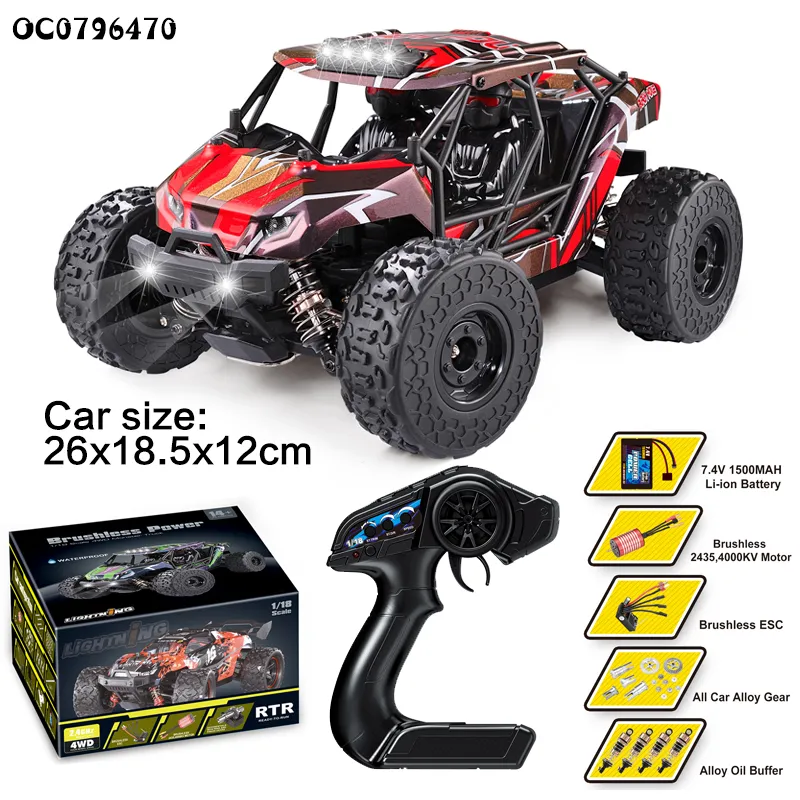 52km/H Model 1: 18 Motor Brushless Toys Kids Model Electric Wholesale Remote Control Drift RC Car
