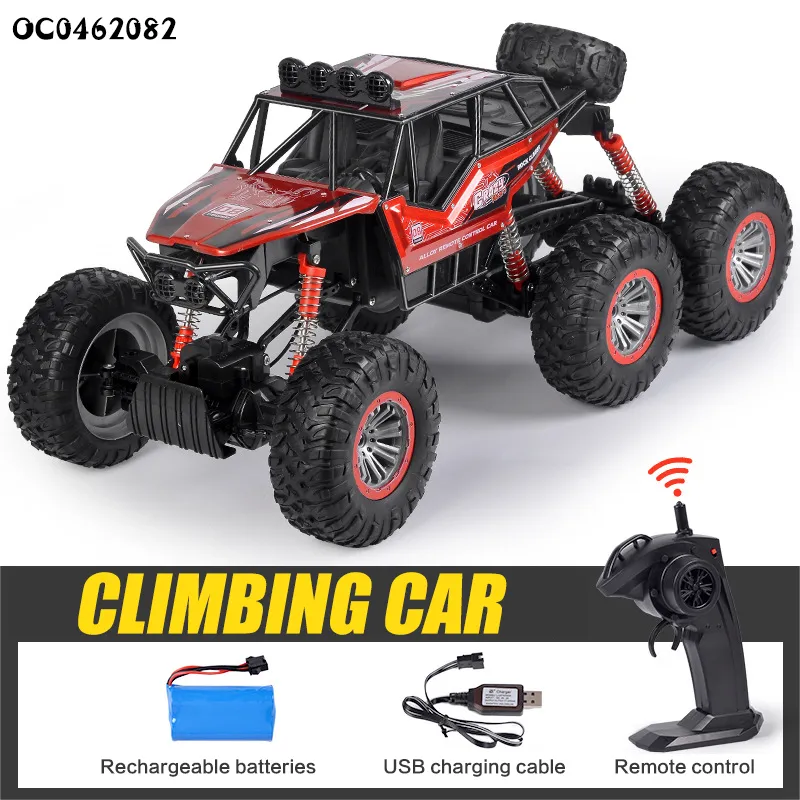 Metal off-Road 1: 8 Electric Remote Model Control RC Drift Toy 6 Wheels