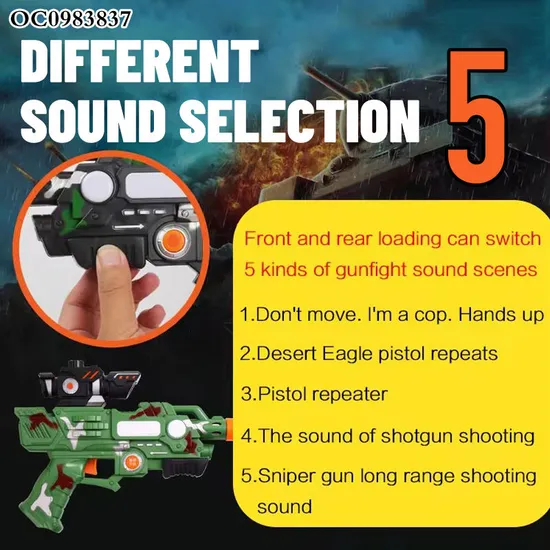 Kids Interactive Projection Games Electric Toy Shoot Gun Toy with Music