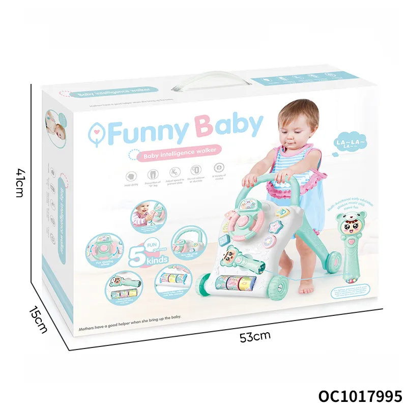 Wholesale Infant Cheap Price Plastic Musical Wheel Toy Learning Assistant Educational Baby Walker Manufacturer