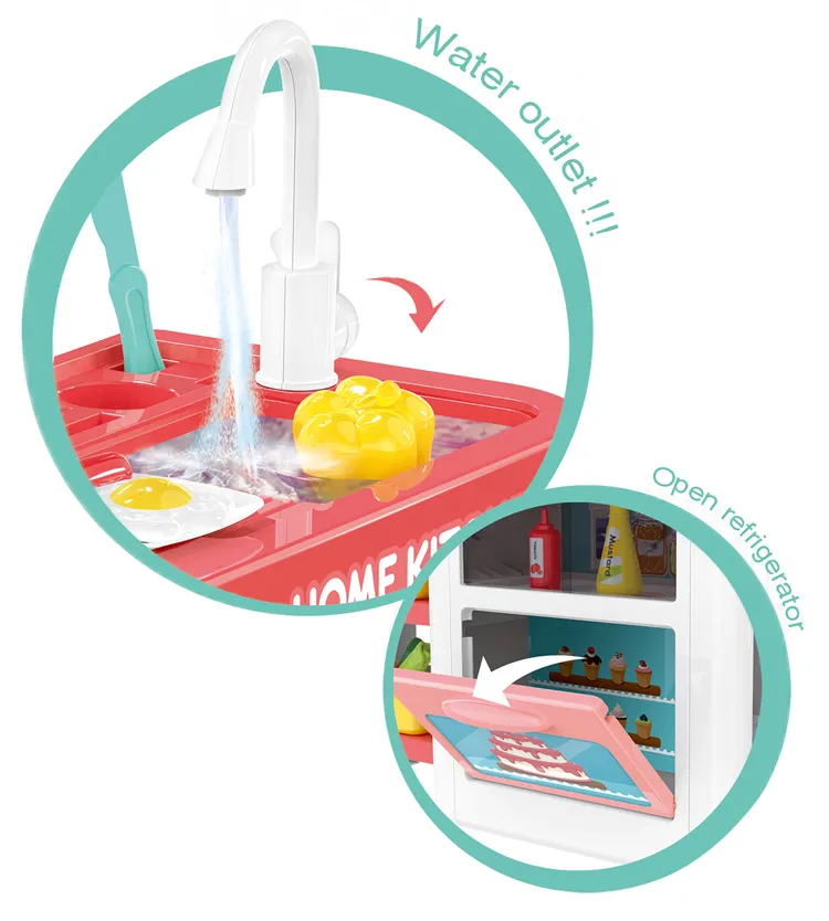 Kids Kitchen Sets Pretend Spray Children's Plastic Kitchen Tool Play Cooking Mini Toys
