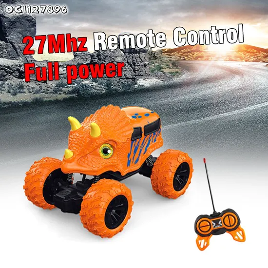 2 Channel Radio Control Toy Car Soft Glue Small Plastic Dinosaur Toys RC for Kids Mall with Remote Control with Light and Music