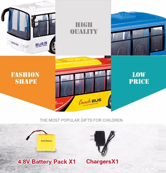 Wholesale Radio Control Light Plastic RC Vehicle Remote Control Bus Toy