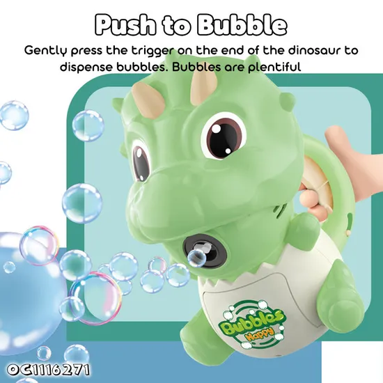 Wholesale Summer Outdoor Products Electronics Item Plastic LED Bubble Making Machine Dinosaur Shape Toys