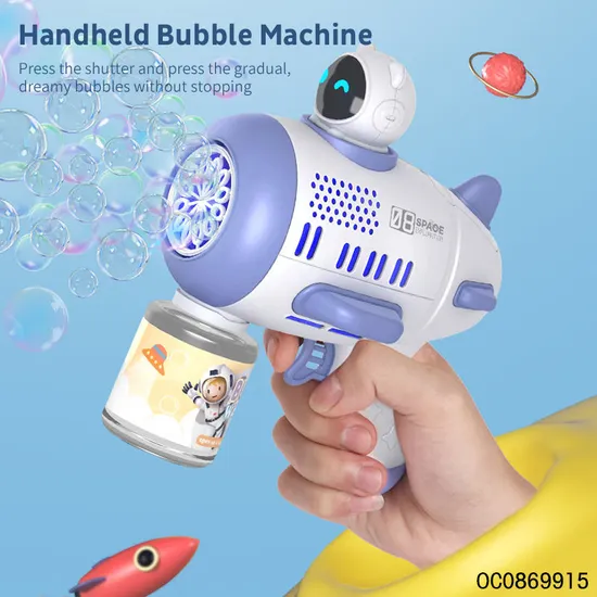 12 Holes Electric Space Astronaut Bubble Machine Gun with Solution with Light