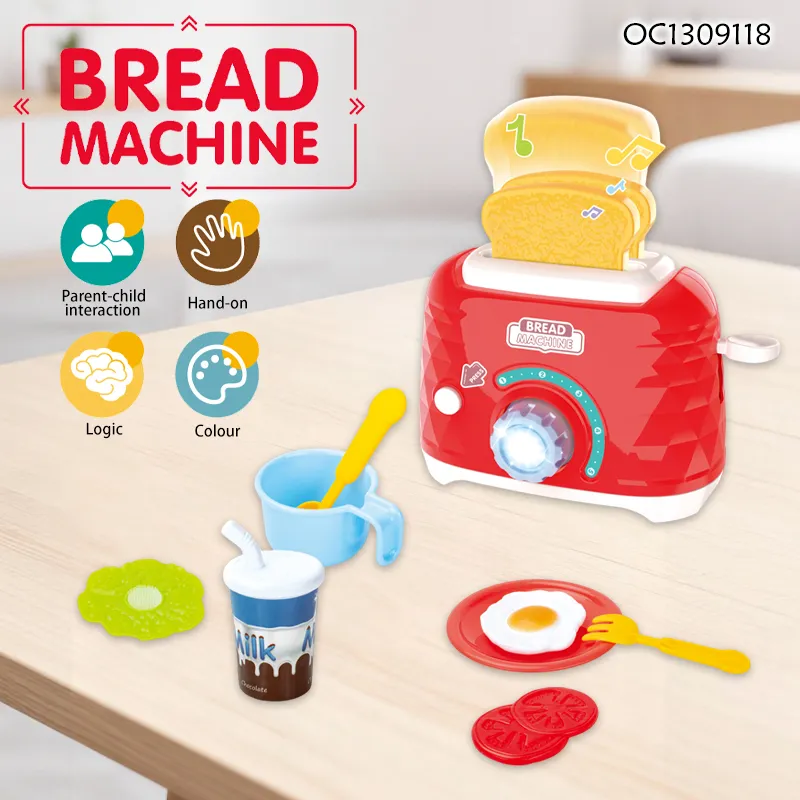 Wholesale Battery Operated Home Kitchen Products Bread Maker Children's Plastic Kitchen Set Tool Toys for Kids Pretend