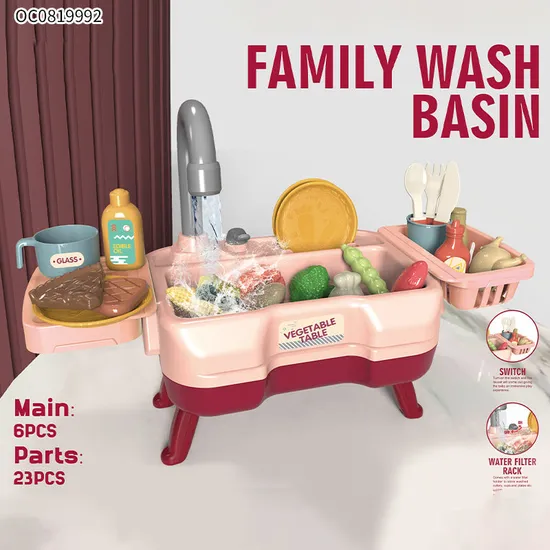 Educational Electric Multi-Functional Vegetable Washing Dishes Spray Kitchen Tool Toys for Kids