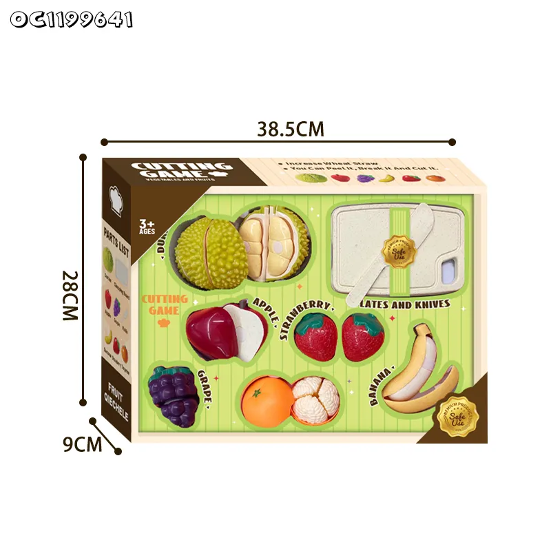 Wholesale 8 Pieces Mini Early Educational Simulated Fruit Vegetables Fruit Pretend Play Kitchen Plastic Food Cutting Toy
