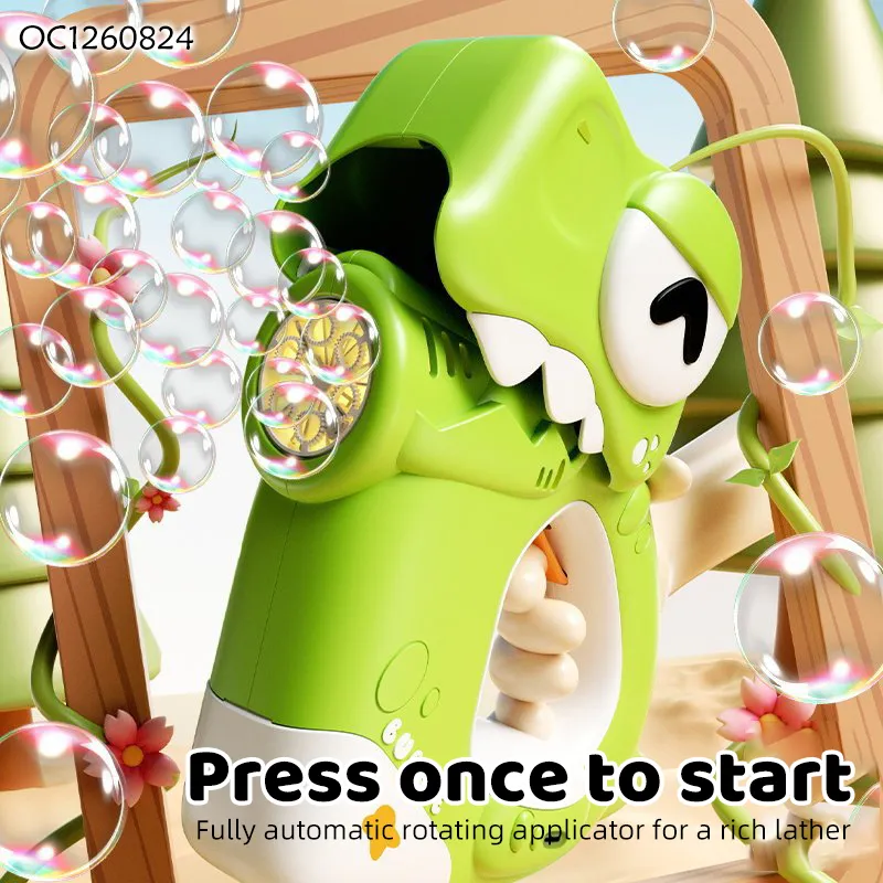 Wholesale Summer Beach 2026 Trendy Children Handled Electric Animal Cute Rechargeable USB Bubble Machine Toys Gun for Kids