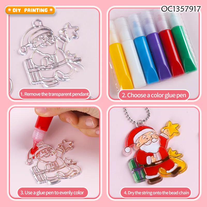 Popular DIY Color Art and Craft Material Handmade Keychain Christmas Painting Toys for Kid
