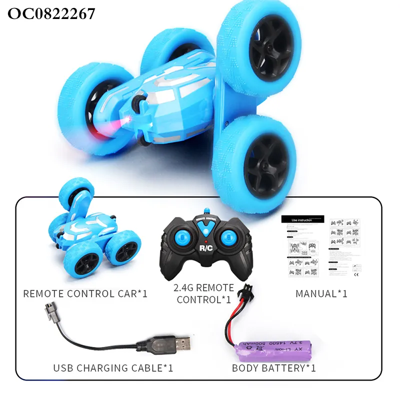 Wholesale Electric 360 Degrees Double-Sides Stunt Model Remote Control Toy Car