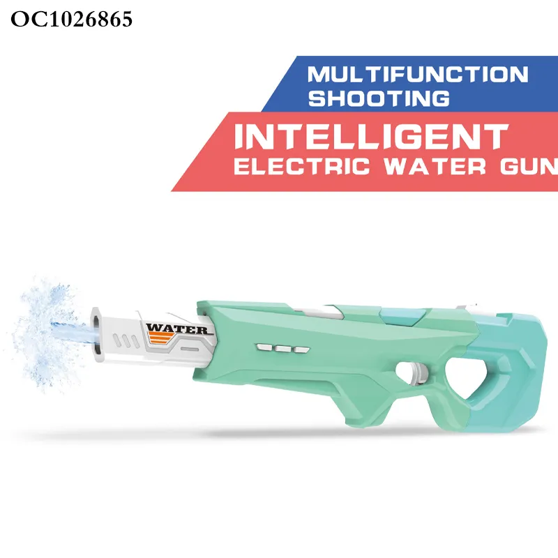 Plastic Handheld Water Game Water Shooter Gun Electric Automatic High Pressure Toy for Children with Water Sucking Function