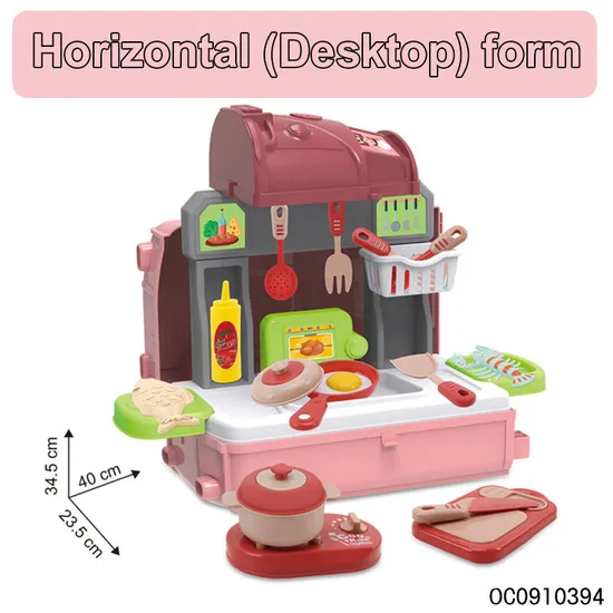 Wholesale Children's Plastic Pretend Role-Play Pink Kitchen Food Toys for Kids