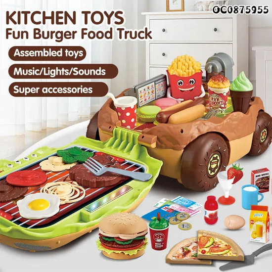 Wholesale Mini Pretend Play Cooking Set Fast Food Children's Plastic Kitchen Toys for Kids