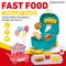 Wholesale Fast Food Hamburger Dog French Plastic Children House Play Gift Set Kitchen Toy Set for Kids