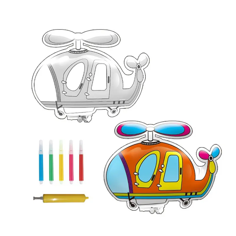 Wholesale Hand Decorative Painting Cartoon Plane Model Coloring Montessori Educational Popular DIY Toys for Kids