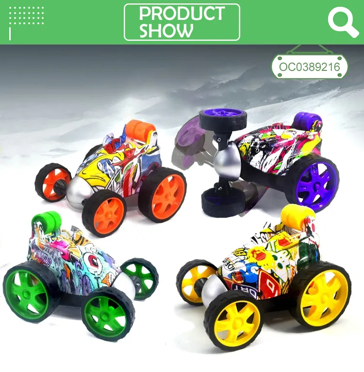Wholesale Plastic Graffiti Car 4 Wheels High Speed Rotate Stunt Remote Control RC Car