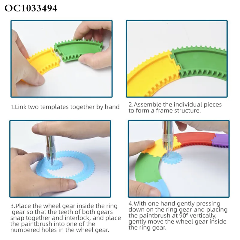 Creative Early Montessori Education Drawing Set Interactive Ruler Learning Toys for Kids