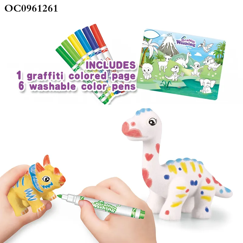 Wholesale Montessori Educational Kids Doodle Learning Graffiti Washing Animal Dinosaur Model Coloring Drawing DIY Toys for Kids