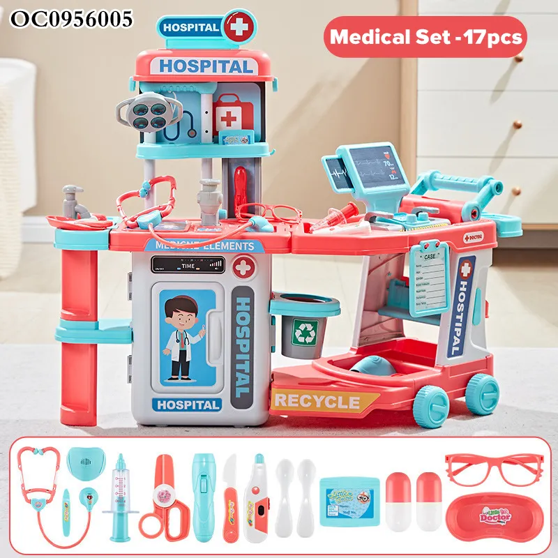 Funny Games Pretend Play Plastic Medical Montessori Hospital Interactive Creative Toy Doctor Set for Kids