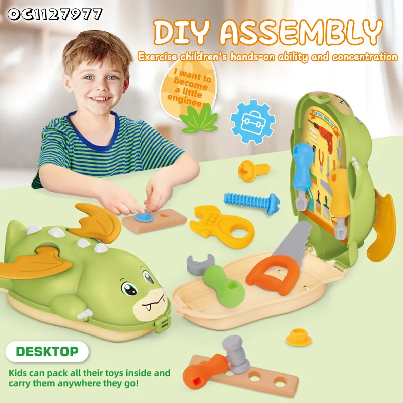 Pretend Play Screw Nuts Plastic Kids Engineering Toys Drill Machine Set Hand Tools and Power Tools Set Toys for Mechanics