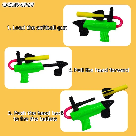 Promotional Toys Interactive Kids Shooting Game Manual Plastic Large Fun Indoor Play Toys Catapult Soft Bullets Gun