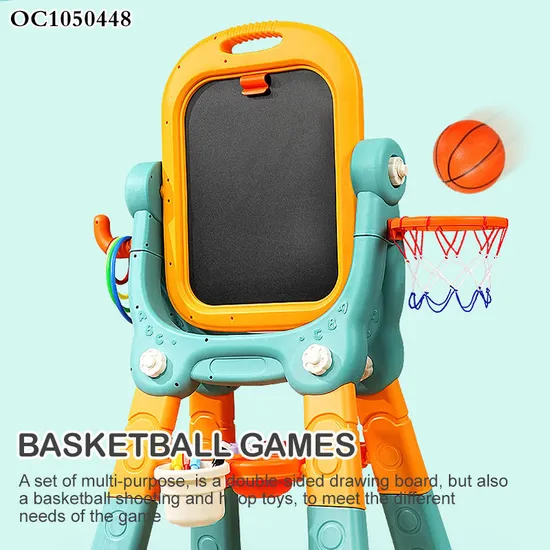 3 in 1 Basketball and Ring Toss Game Double Sided Functional Plastic Children's Wholesale Magnetic Writing Drawing Board