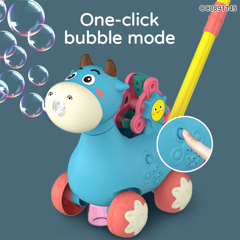 Children Outdoor Games Giraffe Animal Cart Kids Cartoon Bubble Toy with Music