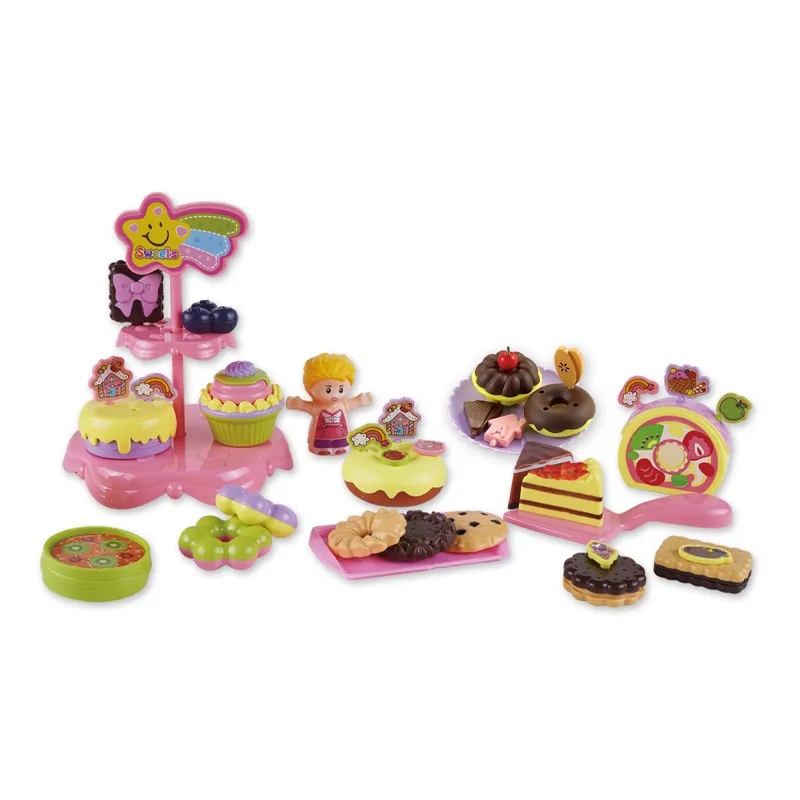 Wholesale Pretend Ice Cream Pretend Game Afternoon Tea Dessert Set Birthday Cake Cheap Children's Plastic Kitchens Food Toy for Kids