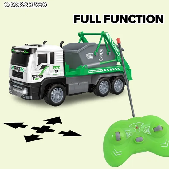 Lighted up City Sanitation Cleaning Plastic Kids Remote Control Model Car 1: 24 Garbage Toys Truck