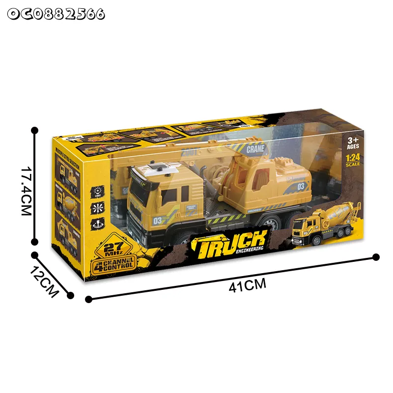 Wholesale 4 Channels Mini Engineering Model 1: 24 Remote Control Car Truck Toy with Light