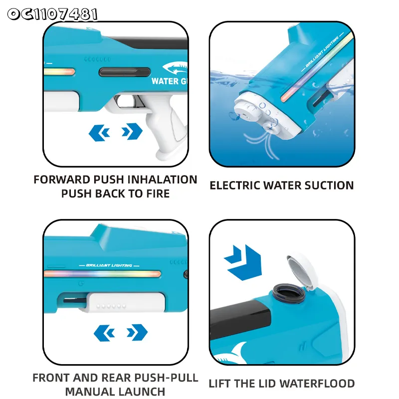 Summer Outdoor High-Capacity Electric Continuous Shoot China Waterproof Kids' Rechargeable Toy Water Gun