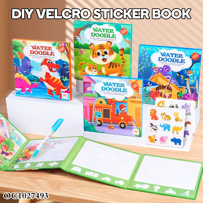 Wholesale Sea Animal Handmade Stickers Books Shapes and Colors Early Educational Water Doodle Creative Book Toys for Kids