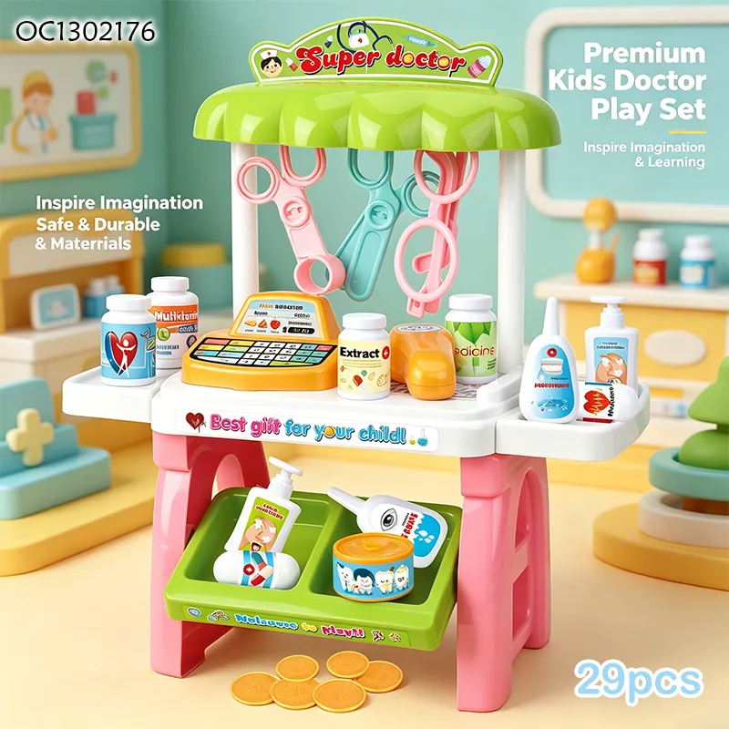 Educational Baby Children Game Role Play Tools Interactive Creative Hospital Montessori Doctor Set for Kids