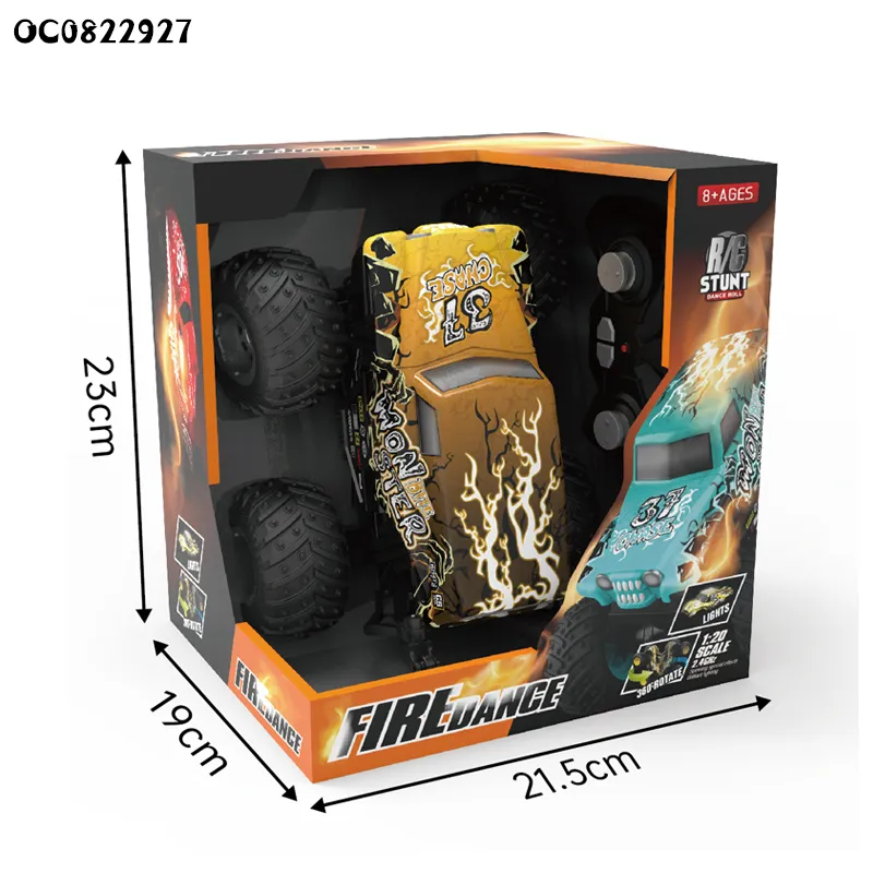 Plastic 1: 20 Scale Remote Control Toy 360 Deqree Rotation RC Stunt Dancing Model Toys Car for Kids