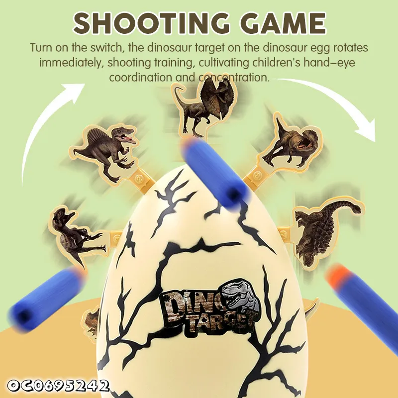 Plastic Indoor Shooting Electronic Rotating Movable Target Stand Game Dinosaur Guns Sniper Soft Bullet Toy Gun with Soft Bullet